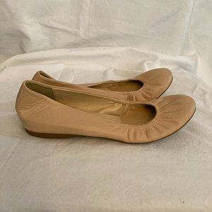 J Crew Beige Leather Ballet Flats 9.5